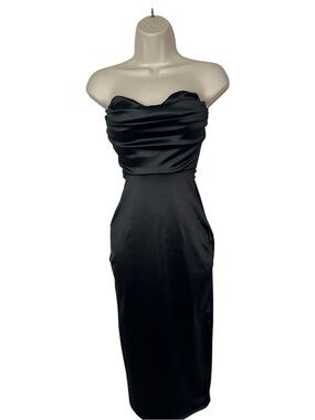 kaia strapless high slit formal dress Kaia Strapless High Slit Formal Dress